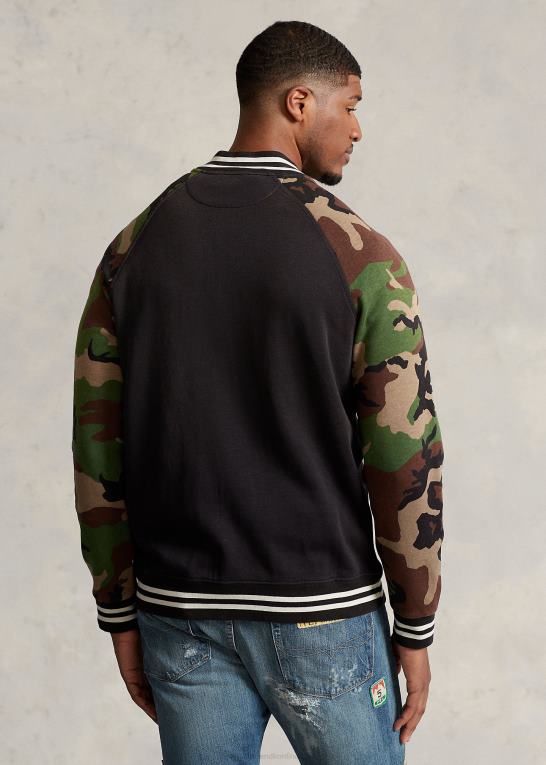sort multi Mænd Ralph Lauren baseballjakke i fleece med ærmer Z426B1389