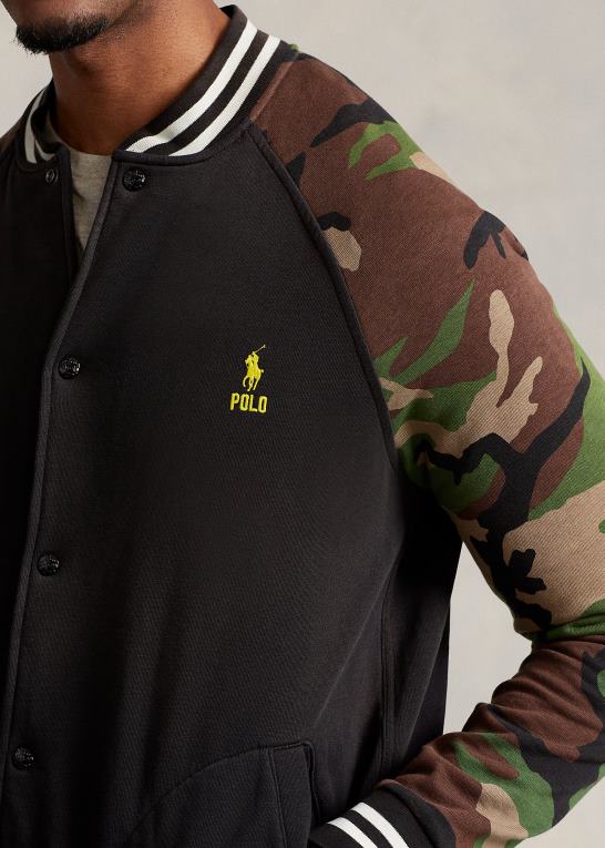 sort multi Mænd Ralph Lauren baseballjakke i fleece med ærmer Z426B1389