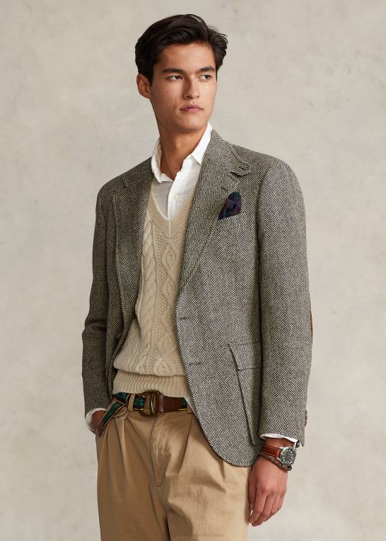 sort og creme Mænd Ralph Lauren rl67 jakken Z426B8522