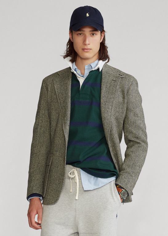 sort og creme Mænd Ralph Lauren rl67 sildebensjakken Z426B1300