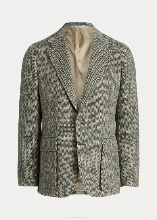 sort og creme Mænd Ralph Lauren rl67 sildebensjakken Z426B1300