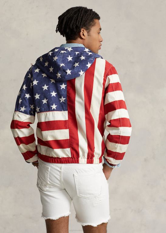 stjerne sprang Mænd Ralph Lauren hættejakke med flagprint Z426B1228