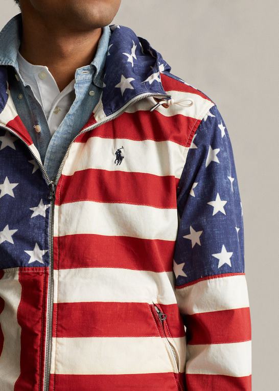 stjerne sprang Mænd Ralph Lauren hættejakke med flagprint Z426B1228