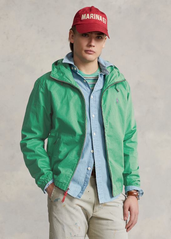 tømmerflåde grøn Mænd Ralph Lauren poplin hættejakke Z426B947