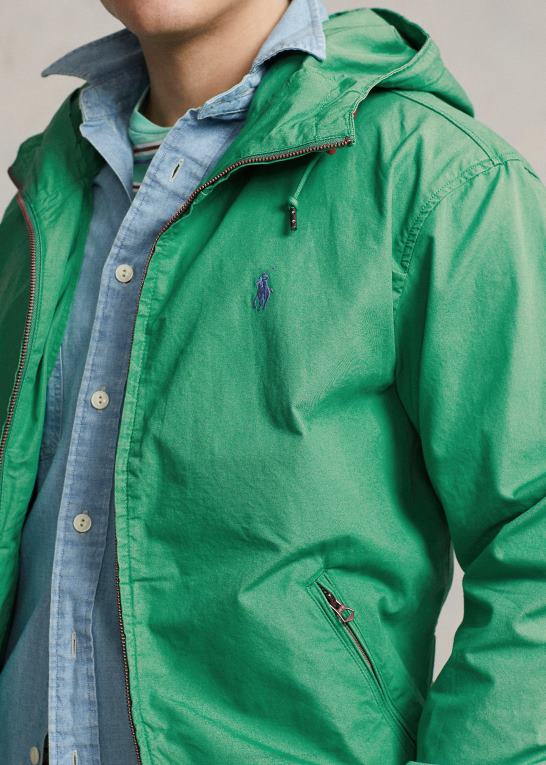 tømmerflåde grøn Mænd Ralph Lauren poplin hættejakke Z426B947