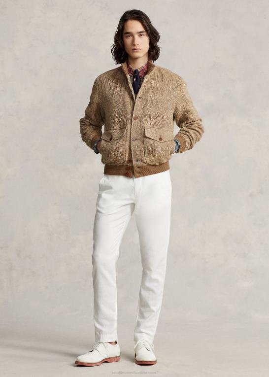 tan/brun Mænd Ralph Lauren tweed jakke i hørblanding Z426B8612