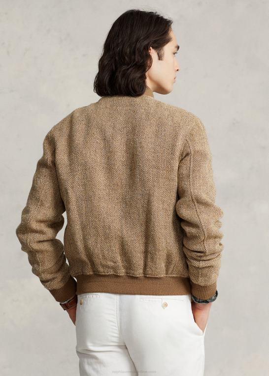 tan/brun Mænd Ralph Lauren tweed jakke i hørblanding Z426B8612