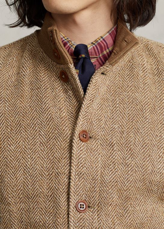 tan/brun Mænd Ralph Lauren tweed jakke i hørblanding Z426B8612