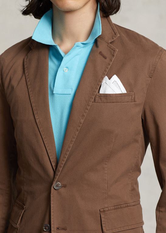 teaktræ Mænd Ralph Lauren polo ukonstrueret stretch chino jakke Z426B614
