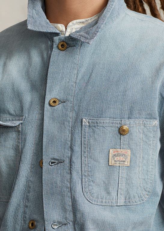 tiverton Mænd Ralph Lauren micro-check indigo denim jakke Z426B119