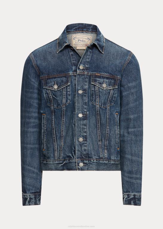 trenton Mænd Ralph Lauren falmet denim trucker jakke Z426B911