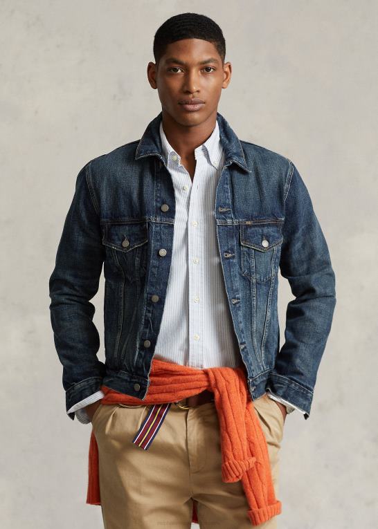 trenton Mænd Ralph Lauren falmet denim trucker jakke Z426B911