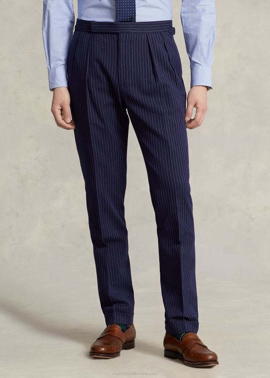 marineblå/creme Mænd Ralph Lauren polo nålestribe dobby 3-delt jakkesæt Z426B1226
