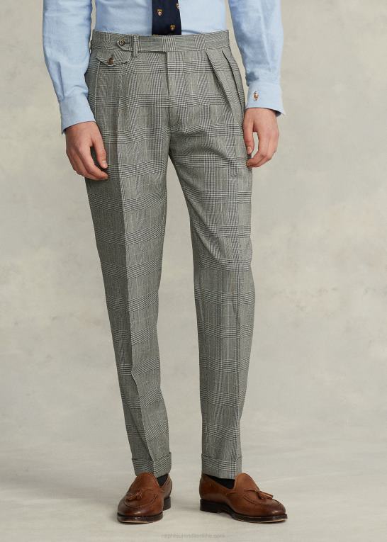 sort/creme/blå Mænd Ralph Lauren polo blød glen plaid ulddragt Z426B8604