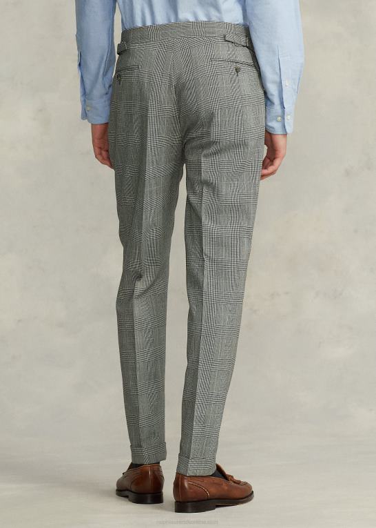 sort/creme/blå Mænd Ralph Lauren polo blød glen plaid ulddragt Z426B8604