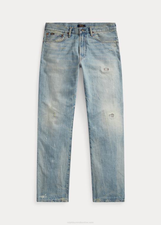 buckbrook lys Mænd Ralph Lauren vintage klassisk pasform distressed jean Z426B491