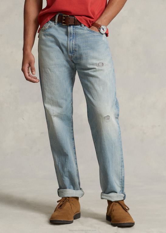 buckbrook lys Mænd Ralph Lauren vintage klassisk pasform distressed jean Z426B491