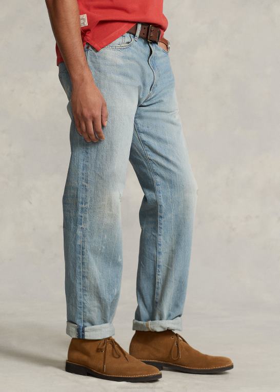 buckbrook lys Mænd Ralph Lauren vintage klassisk pasform distressed jean Z426B491