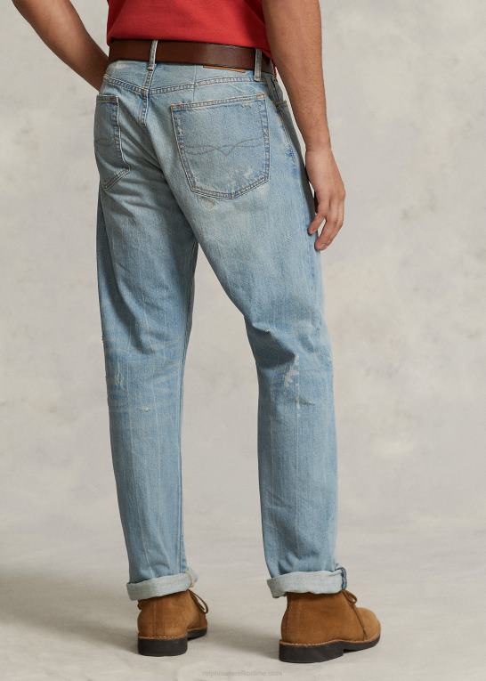 buckbrook lys Mænd Ralph Lauren vintage klassisk pasform distressed jean Z426B491