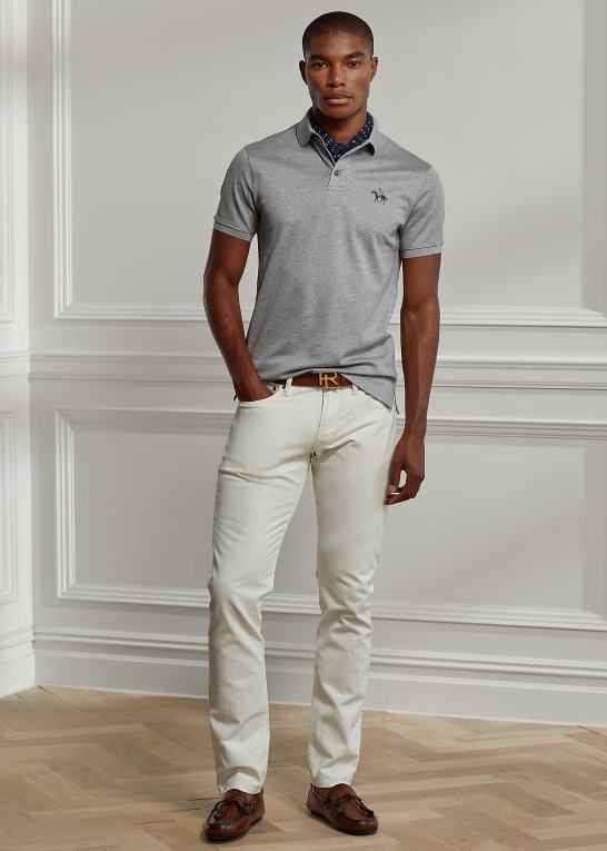 klassisk creme Mænd Ralph Lauren slim fit stretch jean Z426B50