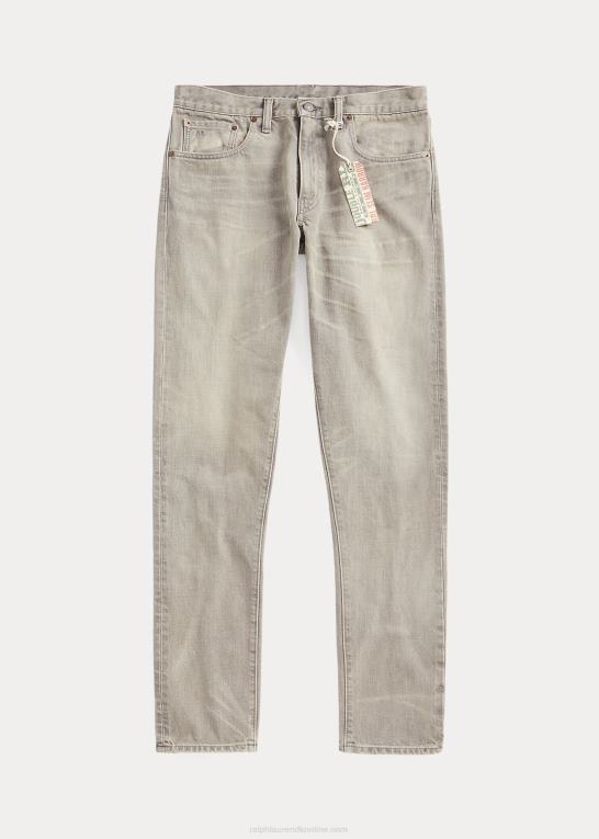 overskyet grå vask Mænd Ralph Lauren slank, smal pasform uklar grå jean Z426B1737