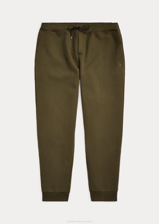 firma oliven Mænd Ralph Lauren dobbeltstrikkede joggerbukser med logo-præget Z426B1368