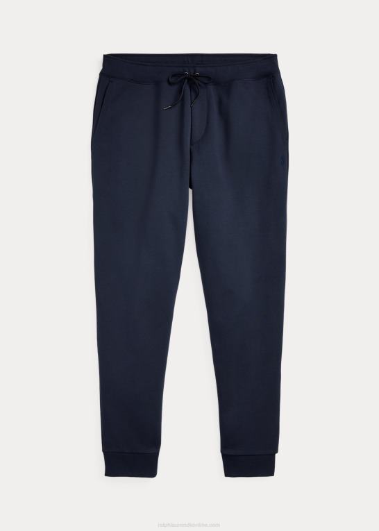 flyverflåde Mænd Ralph Lauren dobbeltstrikkede joggerbukser med logo-præget Z426B1367