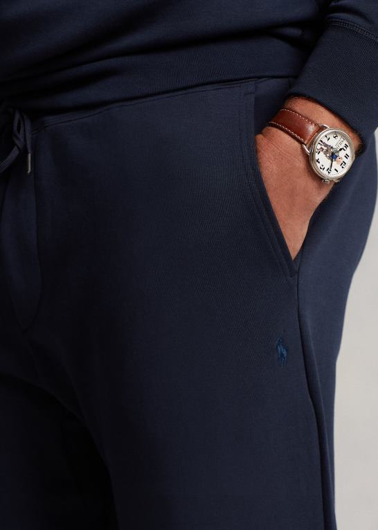 flyverflåde Mænd Ralph Lauren dobbeltstrikkede joggerbukser med logo-præget Z426B1367