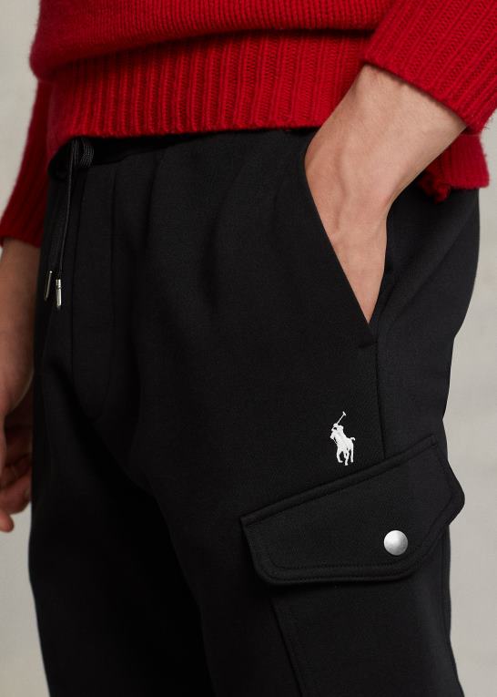 sort Mænd Ralph Lauren dobbeltstrikkede cargo joggerbukser Z426B477