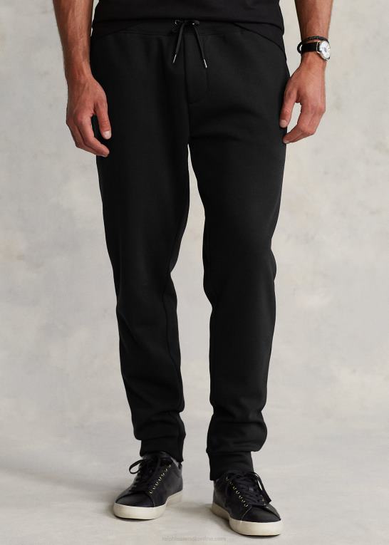 sort Mænd Ralph Lauren dobbeltstrikkede joggerbukser Z426B1529