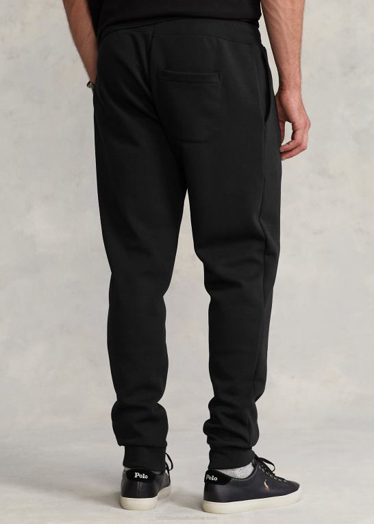 sort Mænd Ralph Lauren dobbeltstrikkede joggerbukser Z426B1529