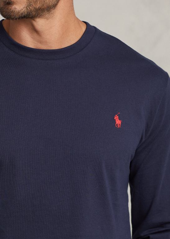 blæk Mænd Ralph Lauren jersey langærmet t-shirt Z426B1904