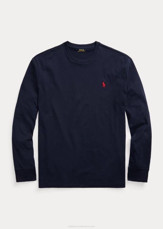 blæk Mænd Ralph Lauren jersey langærmet t-shirt - alle passer Z426B180