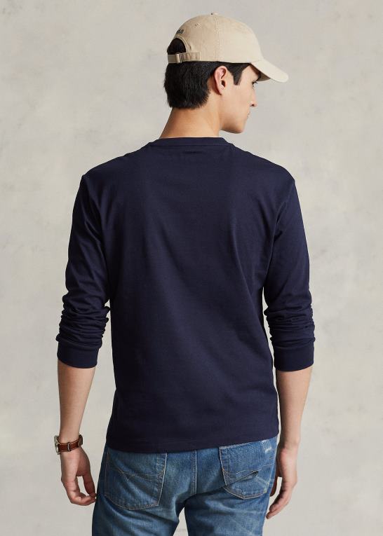 blæk Mænd Ralph Lauren jersey langærmet t-shirt - alle passer Z426B180