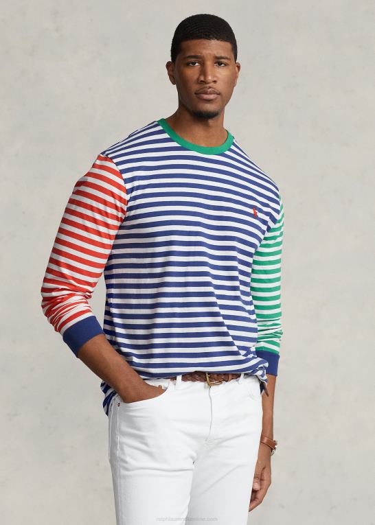 gammel kongelig multi Mænd Ralph Lauren stribet jersey langærmet t-shirt Z426B1443