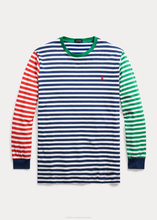 gammel kongelig multi Mænd Ralph Lauren stribet jersey langærmet t-shirt Z426B1443