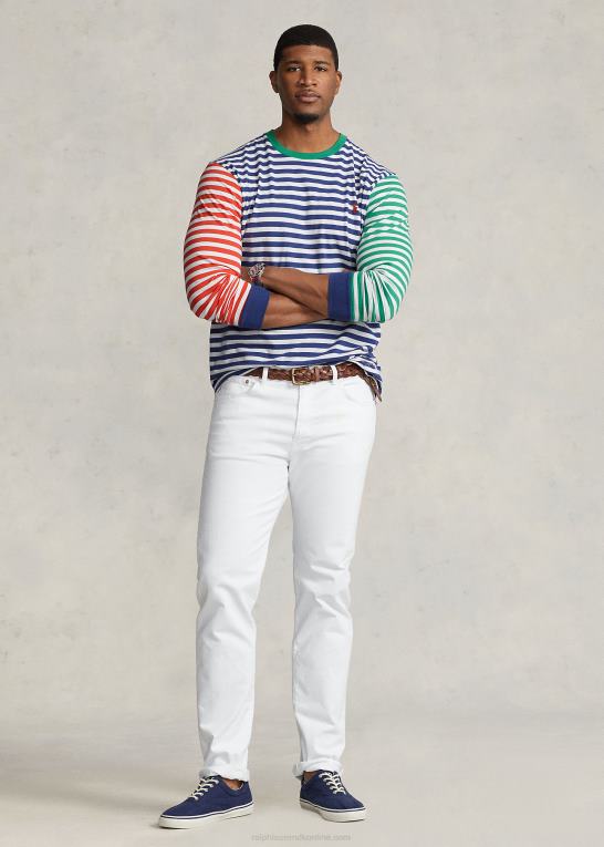gammel kongelig multi Mænd Ralph Lauren stribet jersey langærmet t-shirt Z426B1443