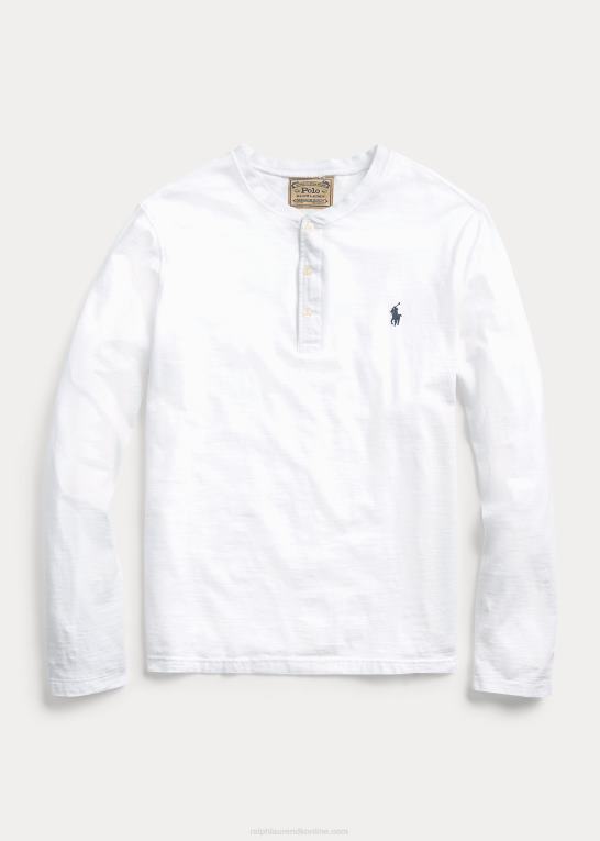 hvid Mænd Ralph Lauren slub jersey henley skjorte Z426B1333