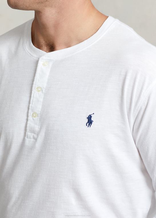 hvid Mænd Ralph Lauren slub jersey henley skjorte Z426B1333