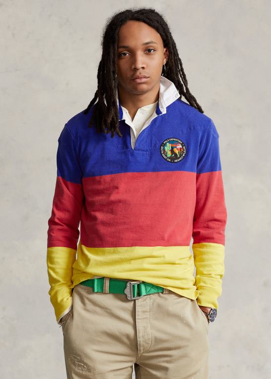 lemon crush multi Mænd Ralph Lauren klassisk pasform farveblokeret jersey rugby Z426B754