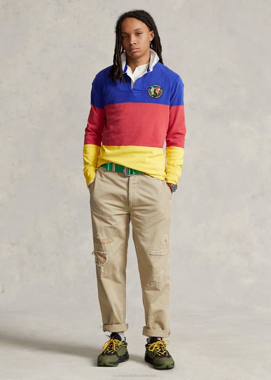 lemon crush multi Mænd Ralph Lauren klassisk pasform farveblokeret jersey rugby Z426B754