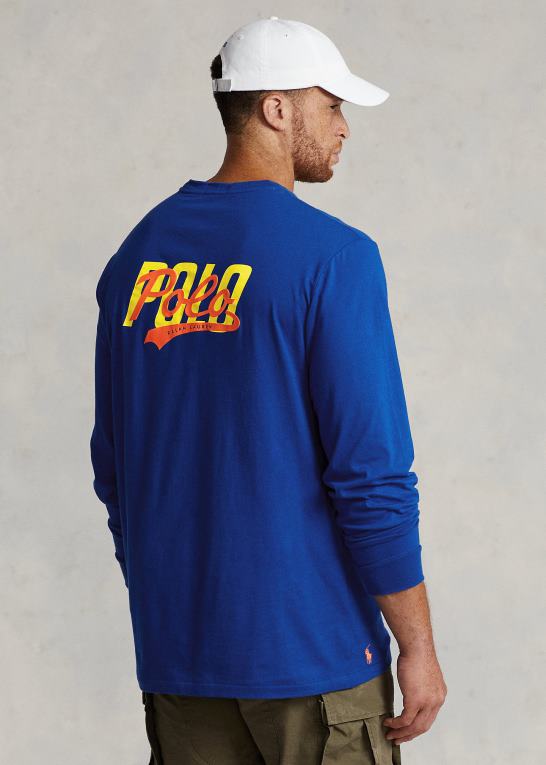 safir stjerne Mænd Ralph Lauren stablet-logo jersey langærmet t-shirt Z426B1397