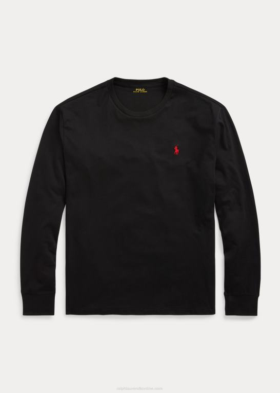 sort Mænd Ralph Lauren jersey langærmet t-shirt - alle passer Z426B183