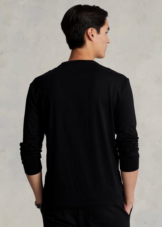 sort Mænd Ralph Lauren jersey langærmet t-shirt - alle passer Z426B183