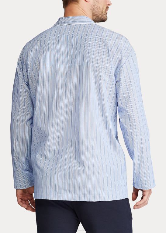 andrew stripe/cruise navy Mænd Ralph Lauren stribet pyjamasskjorte i bomuld Z426B1651