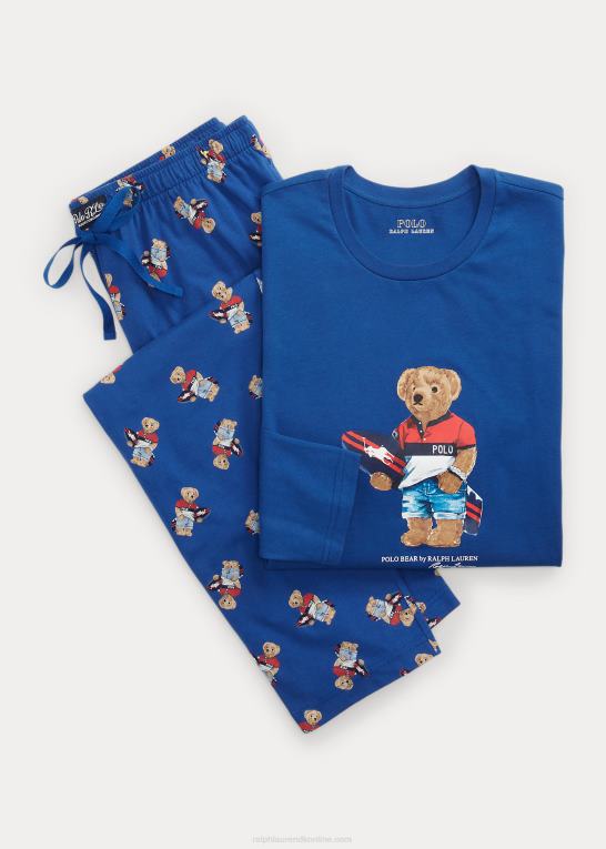 arv royal Mænd Ralph Lauren polobjørn sovesæt i bomuldsjersey Z426B653