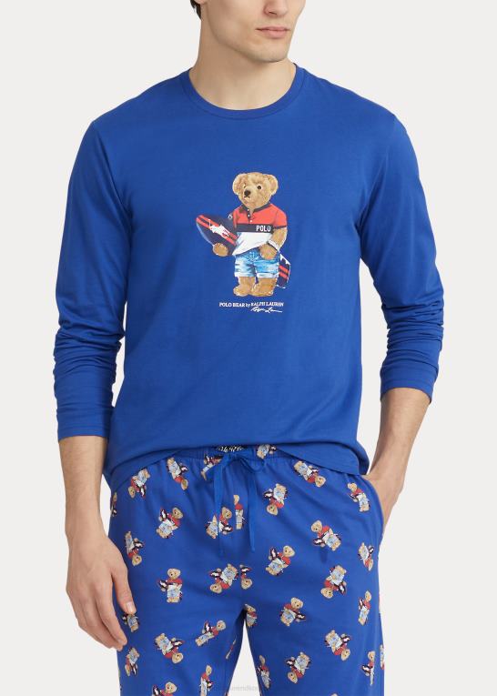 arv royal Mænd Ralph Lauren polobjørn sovesæt i bomuldsjersey Z426B653