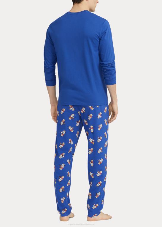 arv royal Mænd Ralph Lauren polobjørn sovesæt i bomuldsjersey Z426B653