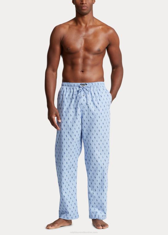 blå/canyon blå riviera Mænd Ralph Lauren signatur pony pyjamasbukser Z426B633