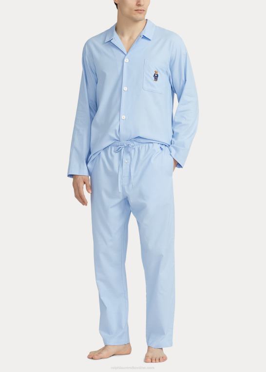 blå oxford/royal navy Mænd Ralph Lauren oxford pyjamasbukser i bomuld Z426B8571